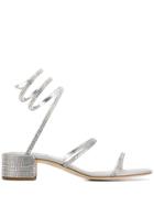 René Caovilla Snake Embellished Sandals - Silver