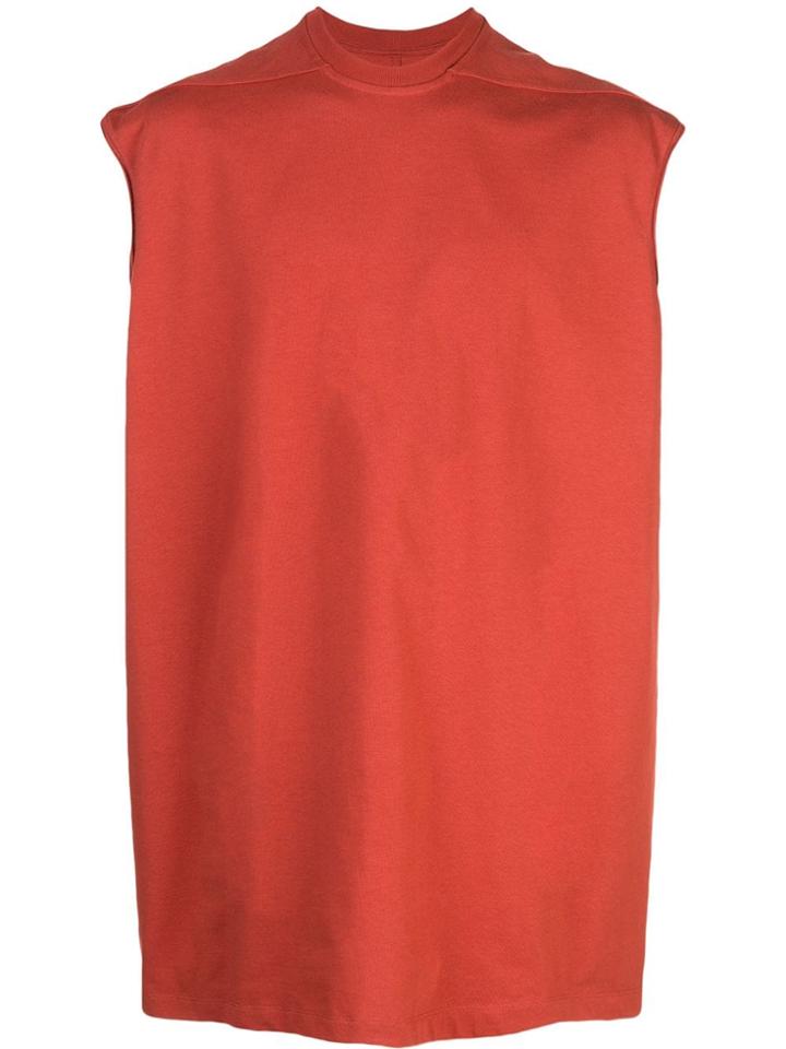 Rick Owens Oversized Sleeveless T-shirt - Red