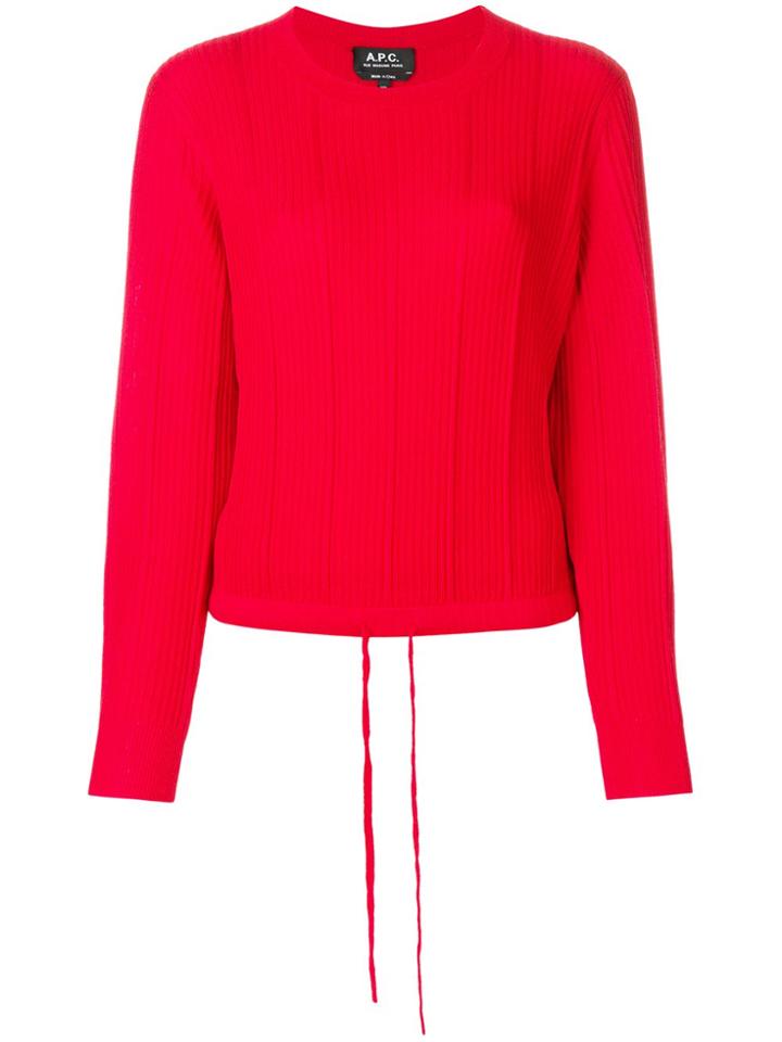 A.p.c. Ribbed Knit Cropped Top - Red