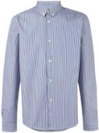 A.p.c. Striped Button Down Shirt, Men's, Size: Small, Blue, Cotton