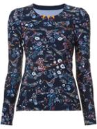Lucas Hugh Floral Print Fine Knit Sweatshirt