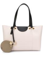 See By Chloé Logo Charm Tote Bag - Neutrals