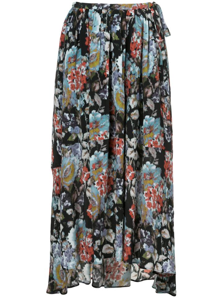 Estnation High-waisted Floral Skirt - White
