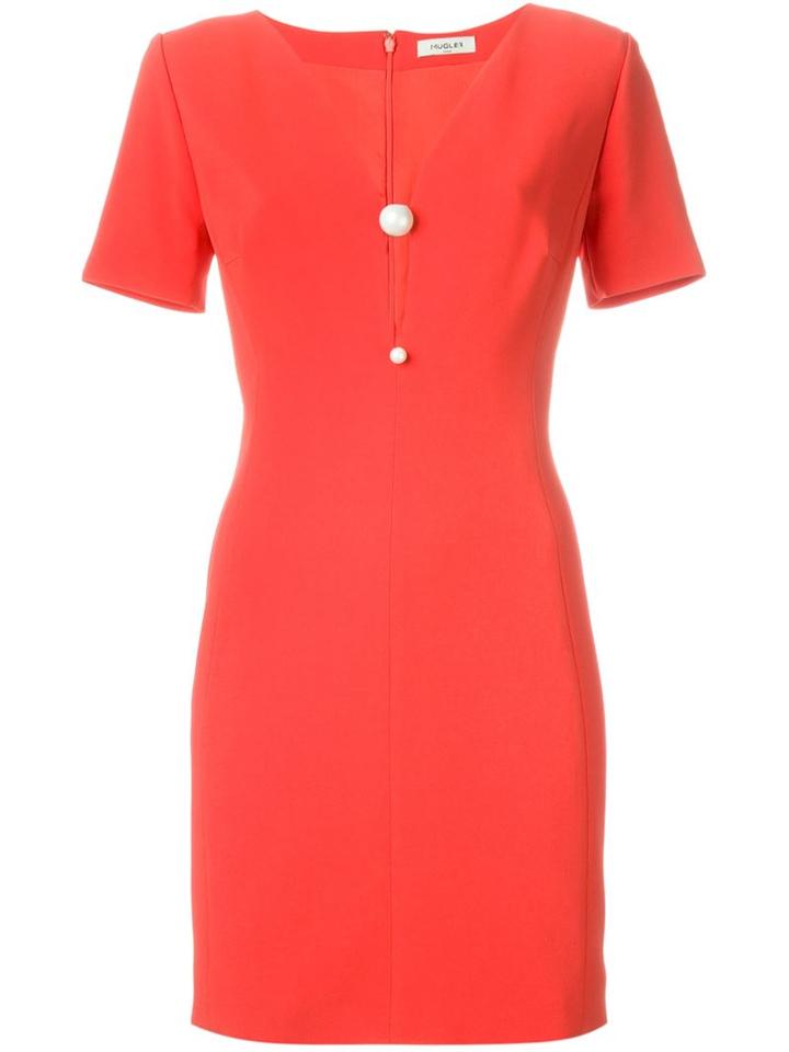 Mugler Pearl Detail Mini Dress