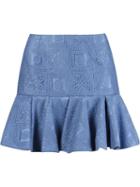Martha Medeiros Ruffled Hem Lace Skirt