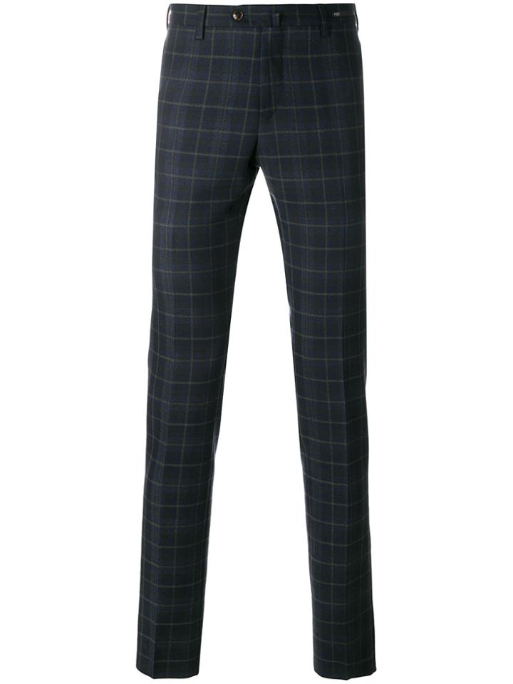 Pt01 Tartan Trousers - Blue