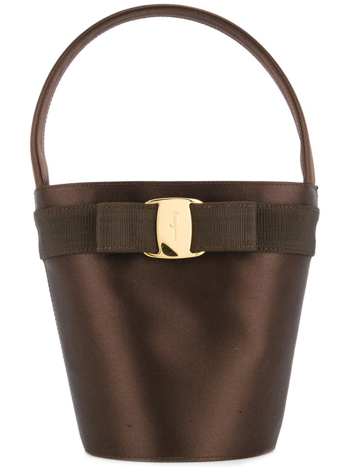 Salvatore Ferragamo Vintage Vara Bow Hand Bag - Brown