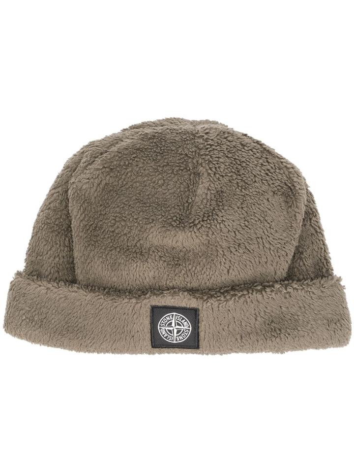 Stone Island Short Rolled Beanie - Brown