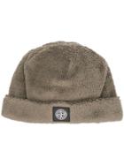 Stone Island Short Rolled Beanie - Brown