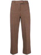 Circolo 1901 Cropped Plaid Trousers - Brown