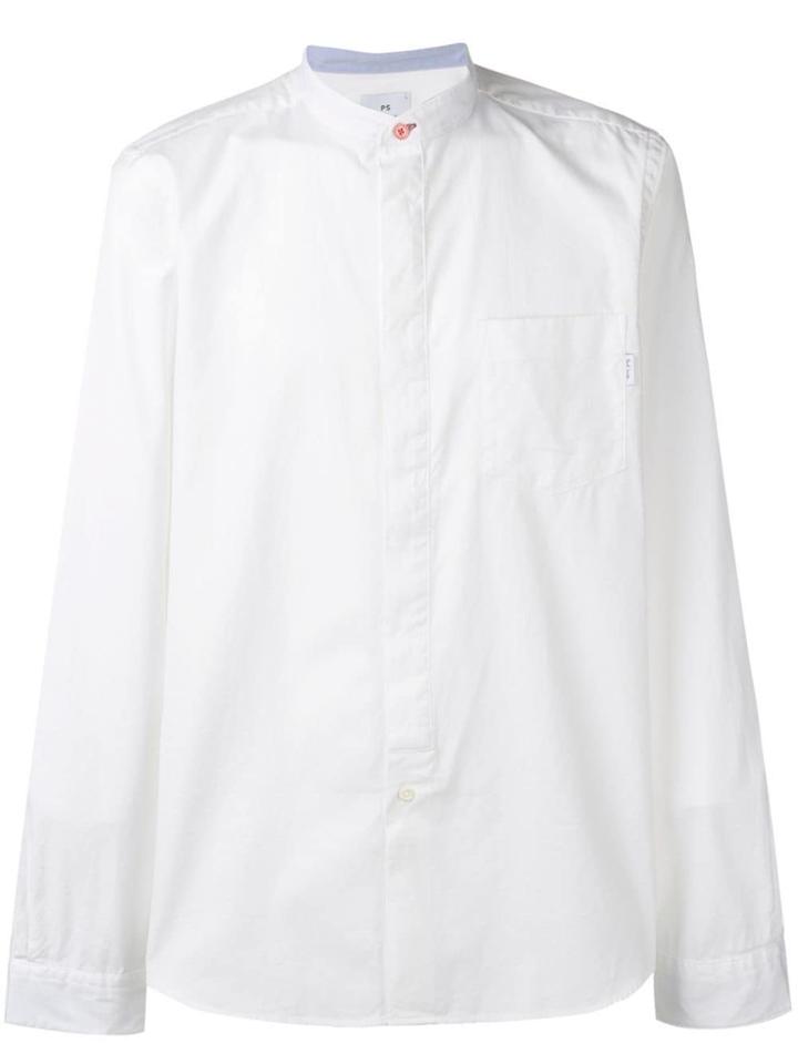 Ps Paul Smith Band Collar Shirt - White