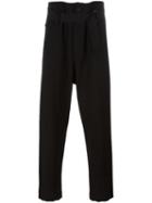 Ann Demeulemeester Blanche Drawstring Trousers, Men's, Size: Large, Black, Spandex/elastane/virgin Wool/cotton