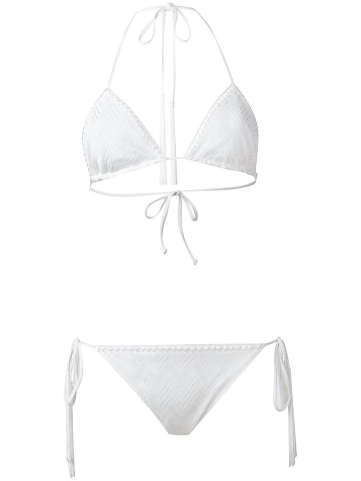 Missoni - Zigzag Bikini Set - Women - Polyamide/spandex/elastane/viscose - 44, White, Polyamide/spandex/elastane/viscose