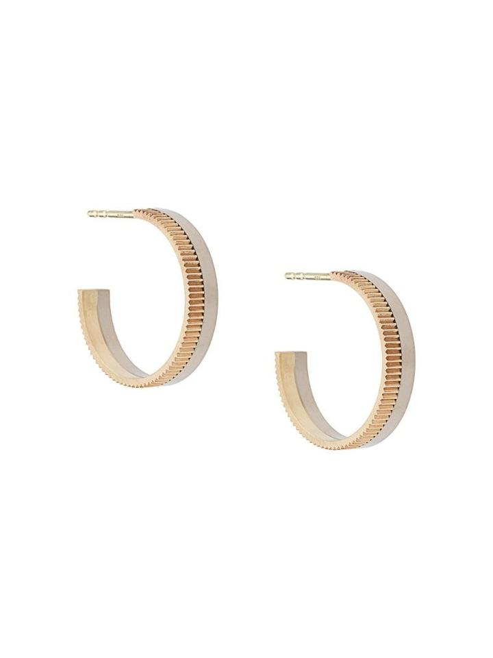 Lilian Von Trapp Structured Slim Hoop Earrings - Gold