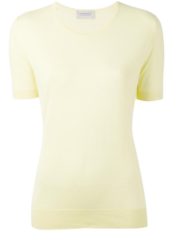 Daniella Knit T-shirt - Women - Cotton - M, Yellow/orange, Cotton, John Smedley