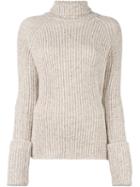 Joseph Turtle Neck Jumper, Women's, Size: Large, Nude/neutrals, Polyamide/wool