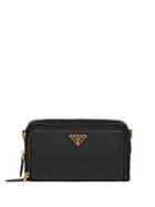 Prada Logo Plaque Bi-material Mini Bag - Black