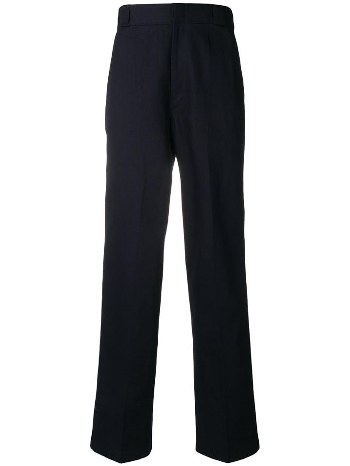 Prada Drill High Rise Straight Trousers - Blue