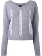 Suzusan V-neck Jumper, Women's, Size: Medium, Grey, Wool