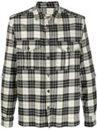 Ih Nom Uh Nit Checked Flap Pocket Shirt - White