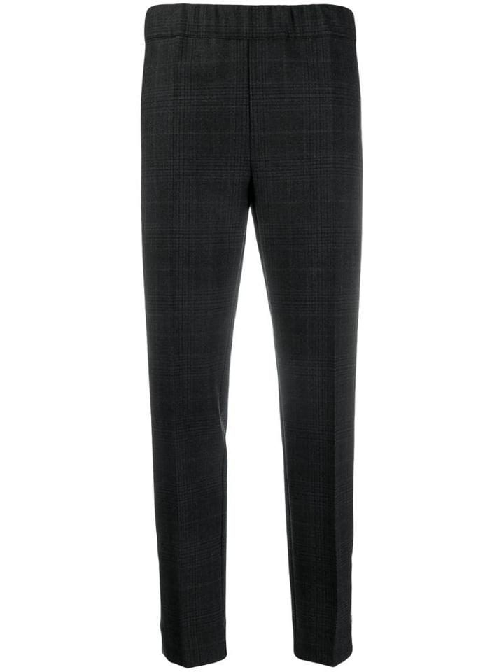 D.exterior Checked Slim-fit Trousers - Grey
