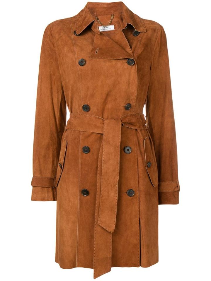 Desa 1972 Suede Trench Coat - Brown