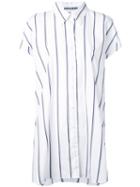 Mikio Sakabe - Elongated Stripe Shirt - Women - Cotton - L, White, Cotton