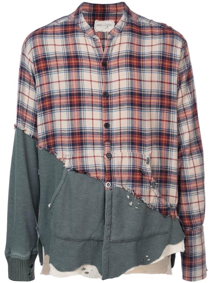 Greg Lauren Patchwork Buttoned Shirt - Red