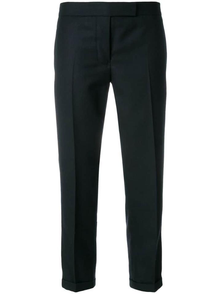 Thom Browne Stripe Detail Wool Trousers - Blue