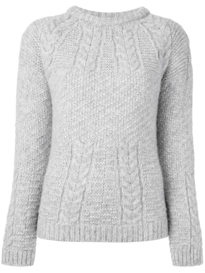 A.p.c. Round Neck Jumper, Women's, Size: Xl, Grey, Alpaca/cotton/merino