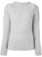 A.p.c. Round Neck Jumper, Women's, Size: Xl, Grey, Alpaca/cotton/merino