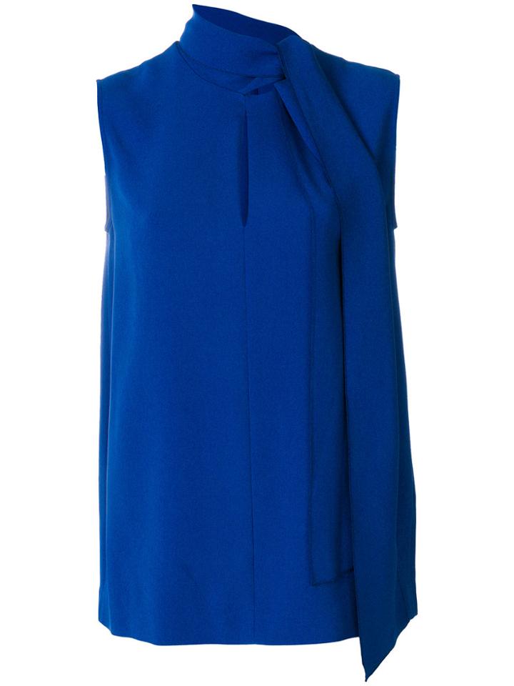 Joseph Pussy Bow Sleeveless Blouse - Blue