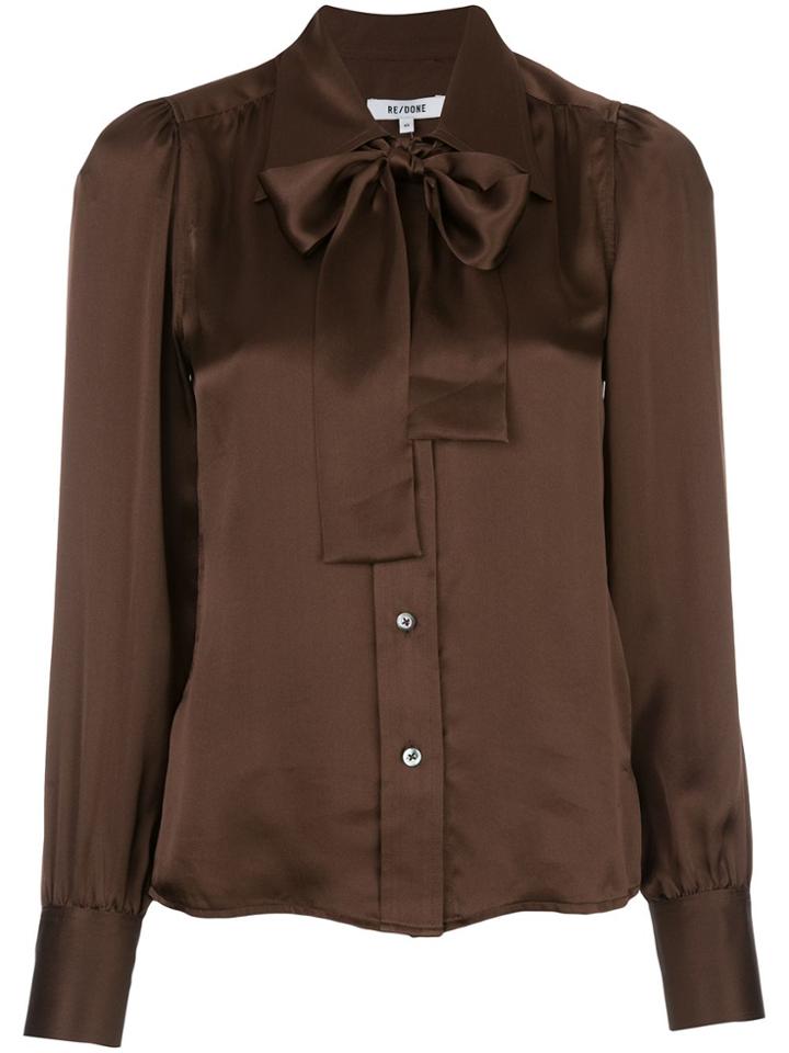 Re/done Pussybow Blouse - Brown