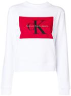 Calvin Klein Jeans Logo Print Sweatshirt - White