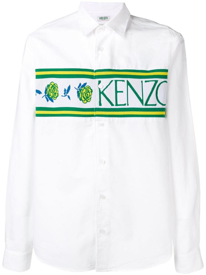 Kenzo Piqué-panelled Shirt - White