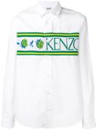 Kenzo Piqué-panelled Shirt - White