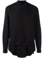 3.1 Phillip Lim Shirt Tail Bomber Jacket, Men's, Size: Medium, Black, Cotton/polyester/polyurethane