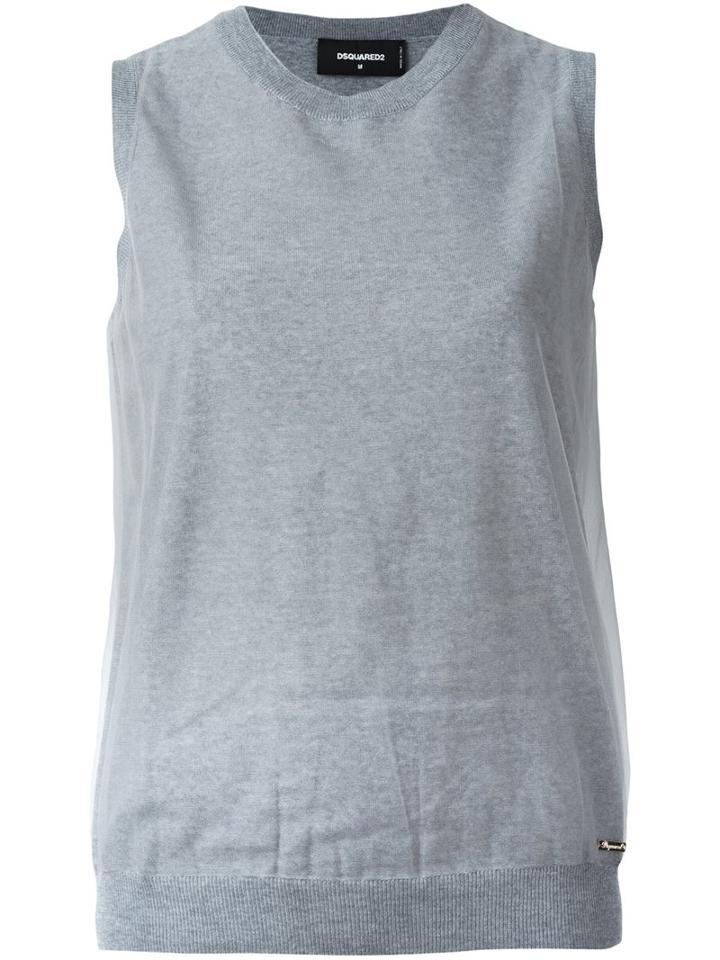 Dsquared2 Knitted Sleeveless Top, Women's, Size: Small, Grey, Polyamide/virgin Wool