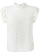 Philosophy Di Lorenzo Serafini Ruffle Sleeve Tank, Women's, Size: 42, White, Cotton