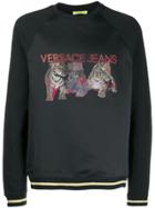 Versace Jeans Jacquard Tigers Sweatshirt - Black