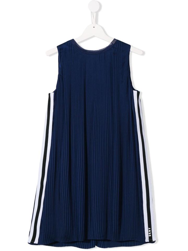 Dkny Kids Micro-pleated Dress - Blue