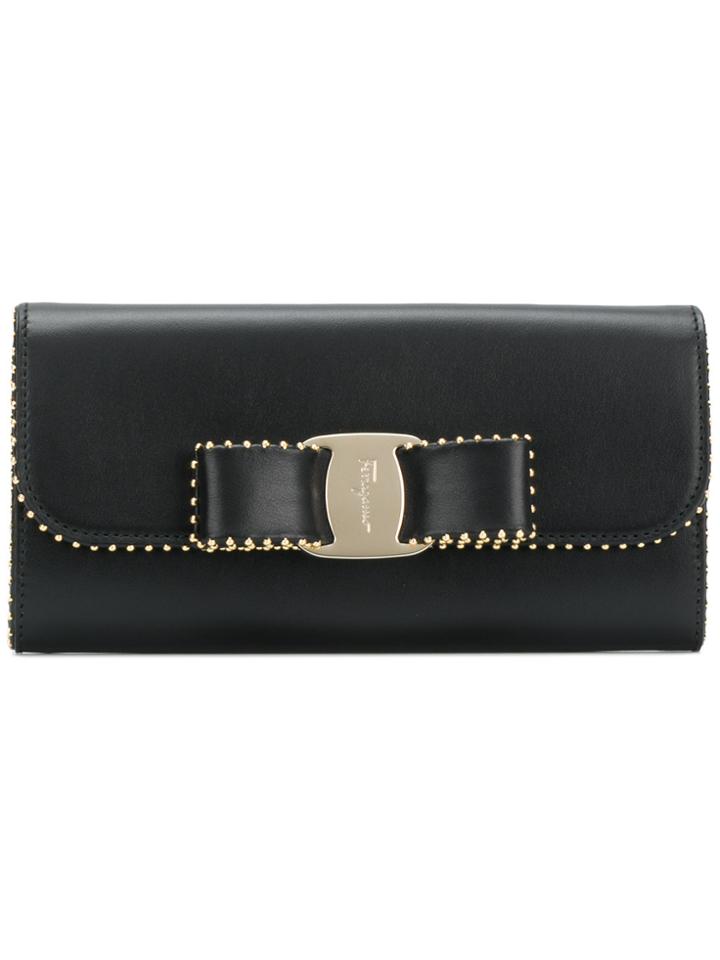 Salvatore Ferragamo Vara Bow Continental Wallet - Black