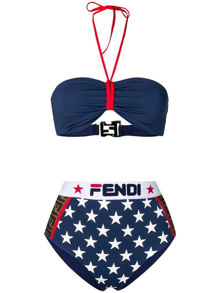 Fendi Fendimania Halterneck Bikini - Blue