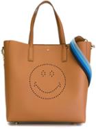 Anya Hindmarch Large Smiley Featherweight Ebury Tote, Women's, Brown, Calf Leather