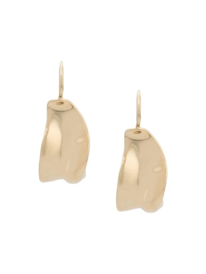 Jil Sander Textured Drop Earrings - Gold