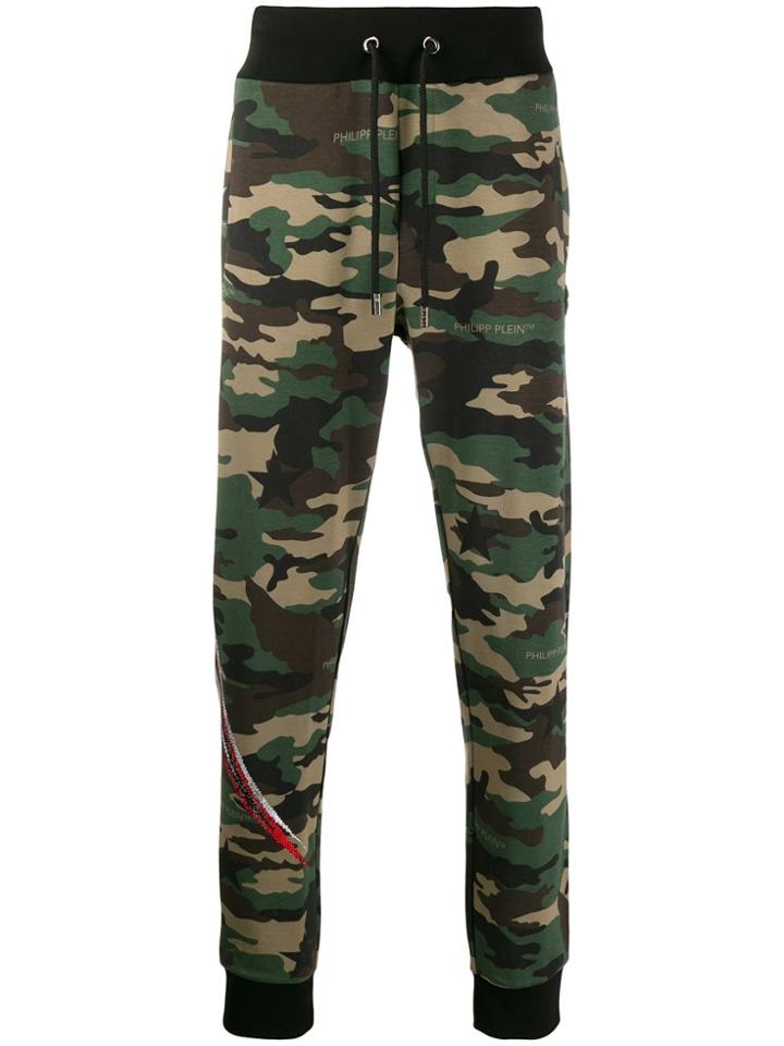 Philipp Plein Camouflage Print Track Pants - Green