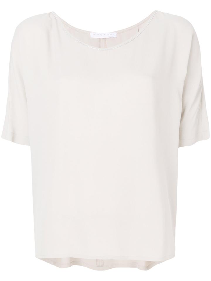 Fabiana Filippi Scoop Neck T-shirt - Nude & Neutrals