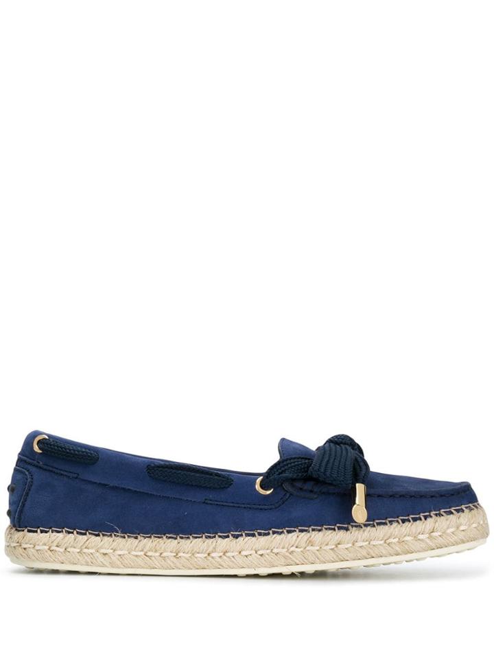 Tod's Raffia Sole Loafers - Blue