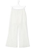 Opililai - Wide Leg Trousers - Kids - Cotton/polyester - 8 Yrs, Girl's, White