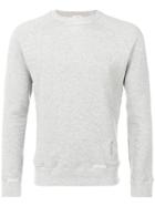 Saint Laurent Distressed Detail Sweatshirt - Grey